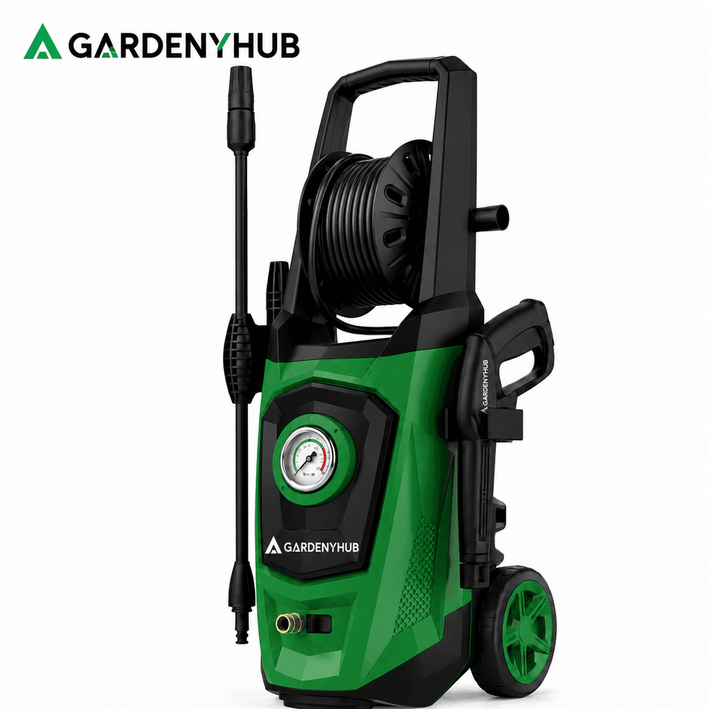 GardenyHub PowerFlow 1800W High-Pressure Washer.